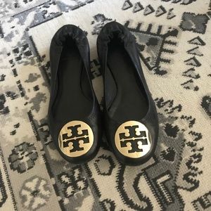 Tory Burch Black w/ Gold Ballet Flats